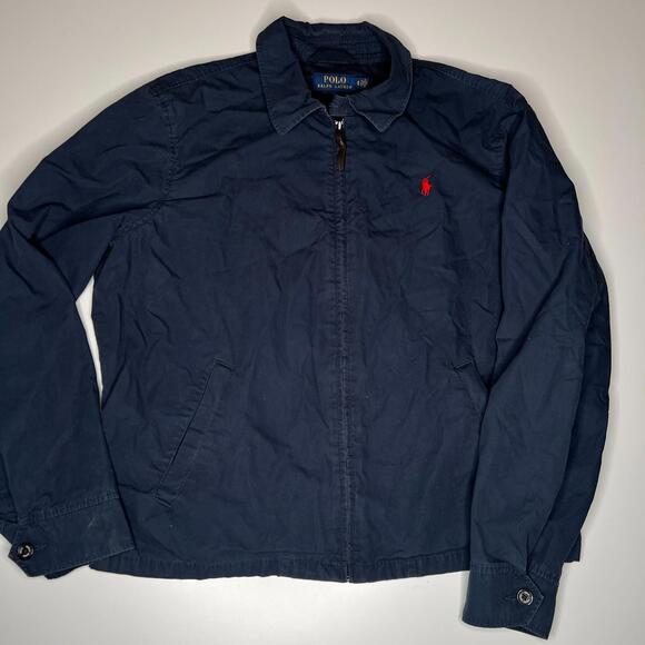 Ralph Lauren Other - Polo Ralph Lauren Harrington Jacket Men’s XL Navy Cotton Zip Talon USA Flag Pony